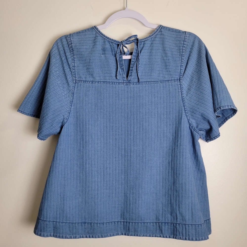 J.CREW Swing Slouchy Blouse‎ Blue Top S - Picture 4 of 9